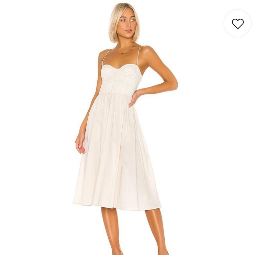 L'Academie Sonia Midi Dress in Beige Size XL